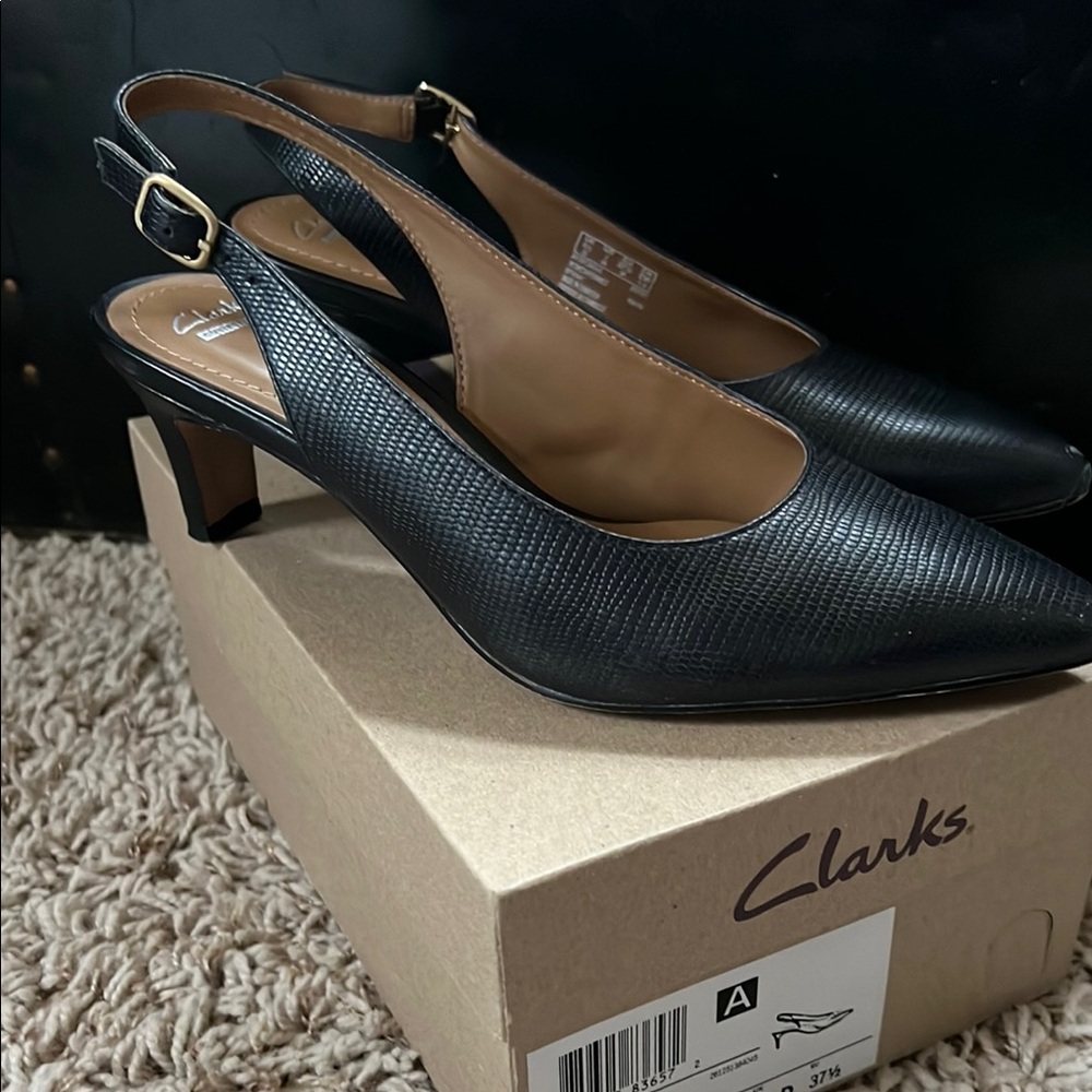 Clarks Black Classic Heels